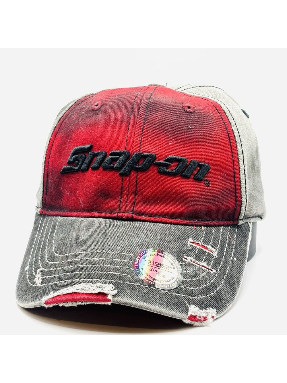 Snap-on Tools Hat Cap Strap Back Red Distressed Embroidered Promo Mens